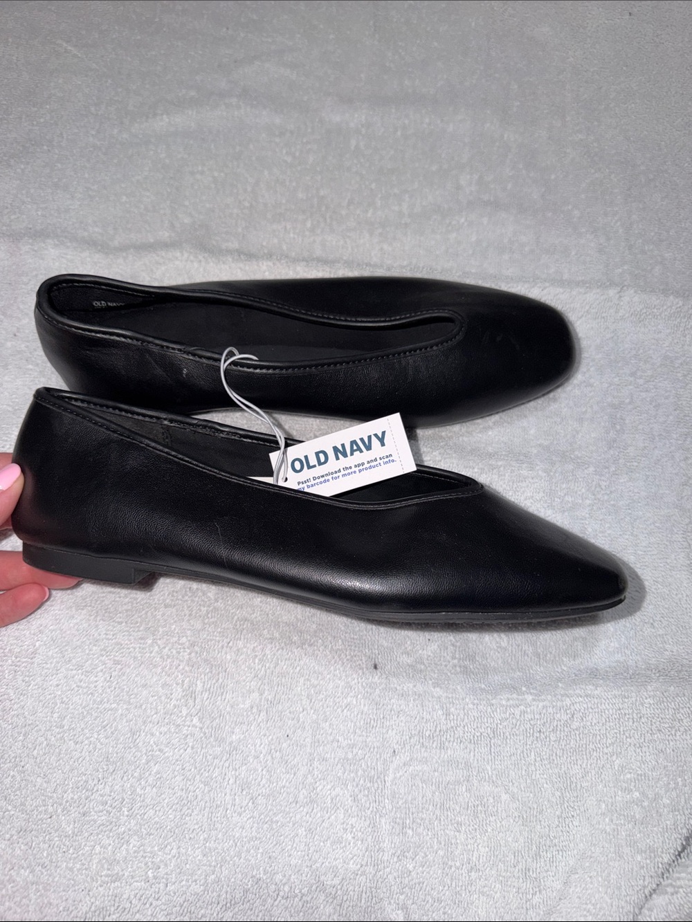Old Navy Black Faux Leather Slip-On Loafers